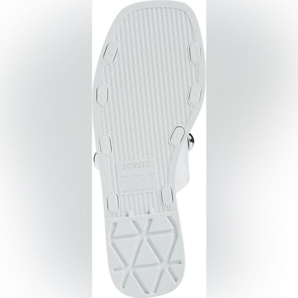 NWOB Schutz | Women’s White Silver Embellishment Lizzie Slide Sandal 8‎ - Picture 3 of 8